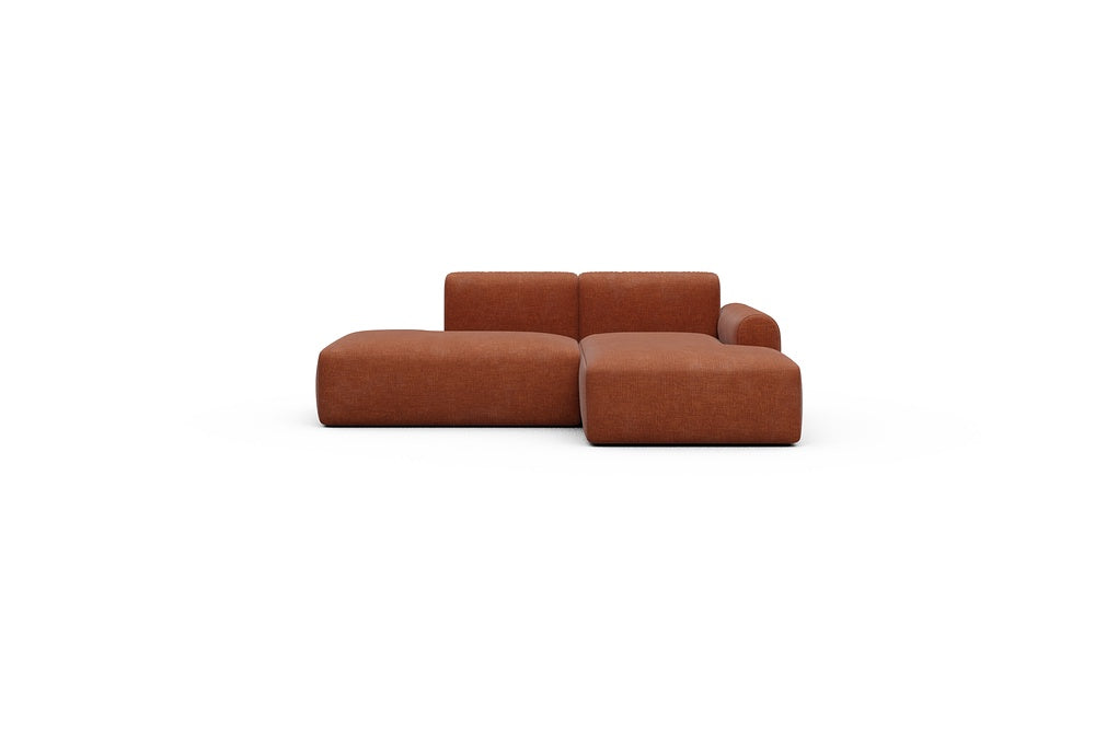 Rund Casual Modular Sofa - Configurations 1 - E2L - 224 x 152 cm - Open-end + Chaise - 412 Esina Rust Orange