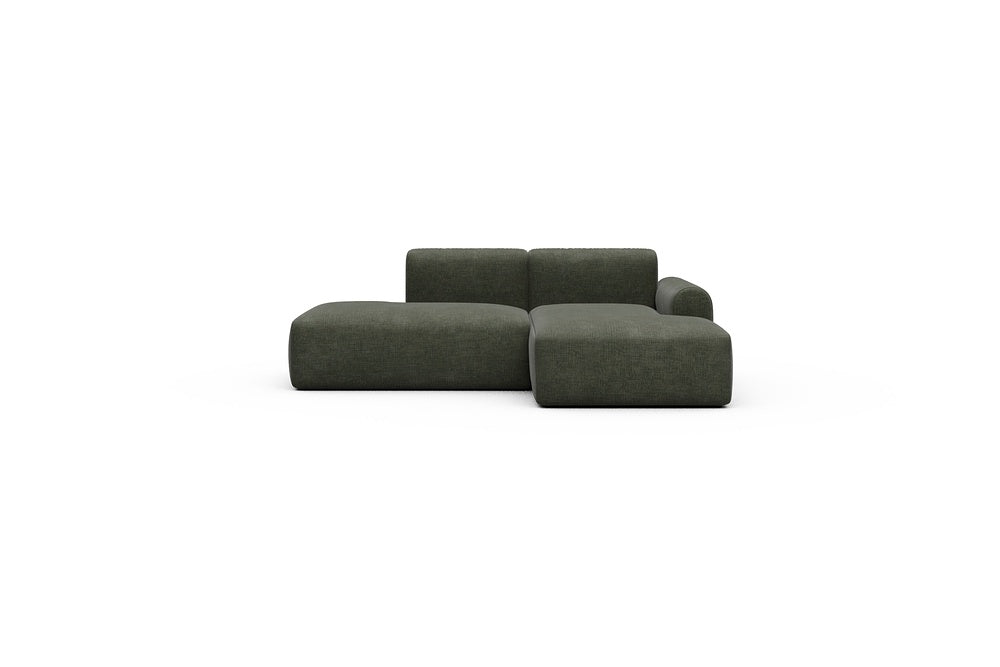 Rund Casual Modular Sofa - Configurations 1 - E2L - 224 x 152 cm - Open-end + Chaise - 413 Esina Olive Green