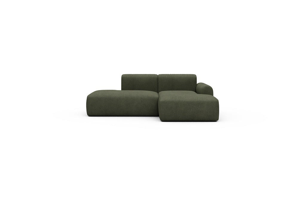 Rund Casual Modular Sofa - Configurations 1 - E2L - 224 x 152 cm - Open-end + Chaise - 535 Bouclé Forest Green