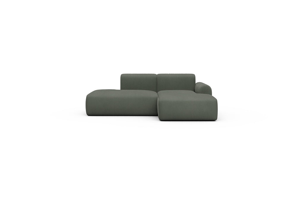 Rund Casual Modular Sofa - Configurations 1 - E2L - 224 x 152 cm - Open-end + Chaise - 598 Corduroy Sage