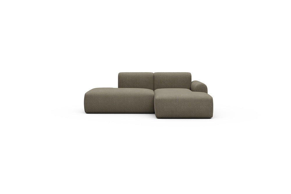 Rund Casual Modular Sofa - Configurations 1 - E2L - 224 x 152 cm - Open-end + Chaise - 850 Mahoga Caramel Grey