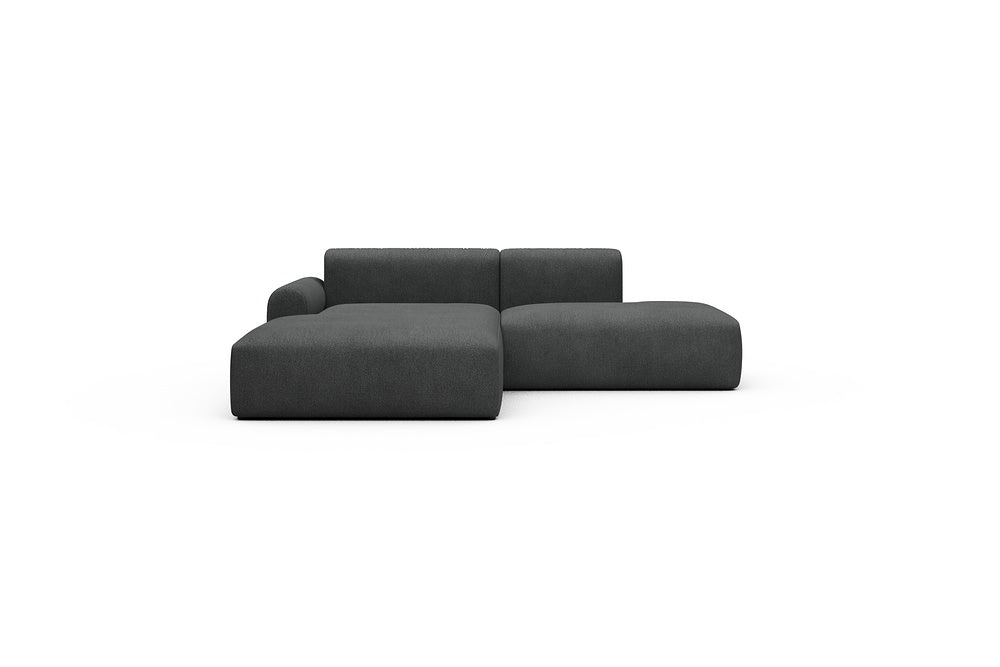 Rund Casual Modular Sofa - Configurations 1 - E3L - 247 x 188 cm - Chaise + Open-End - 529 Bouclé Charcoal
