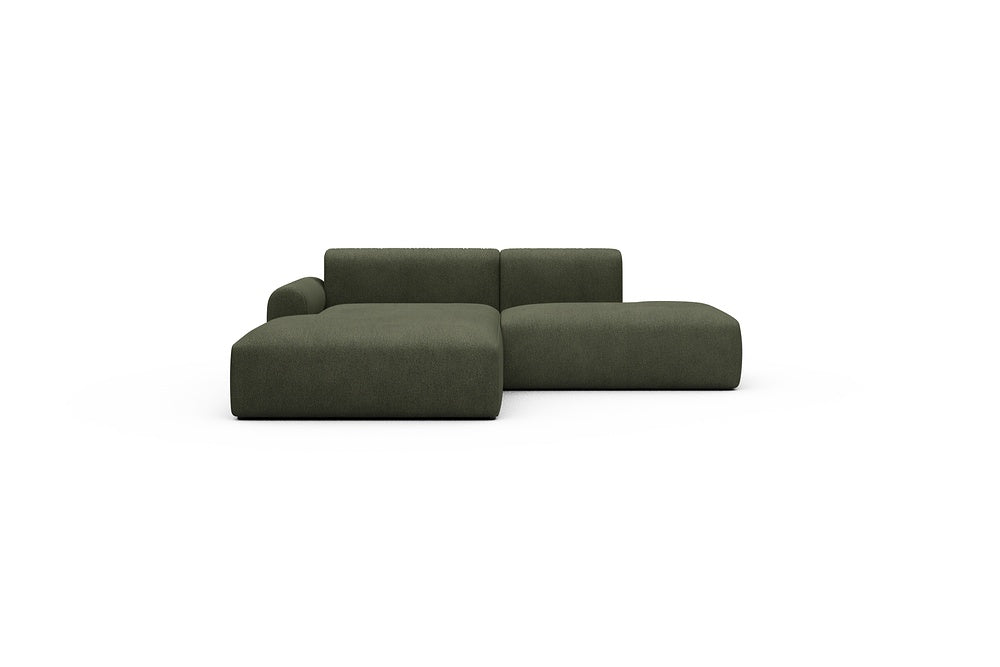Rund Casual Modular Sofa - Configurations 1 - E3L - 247 x 188 cm - Chaise + Open-End - 535 Bouclé Forest Green