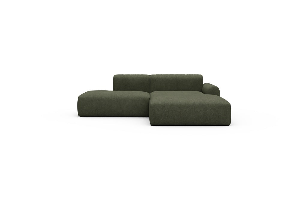 Rund Casual Modular Sofa - Configurations 1 - E4L - 247 x 188 cm - Open-end + Chaise - 535 Bouclé Forest Green