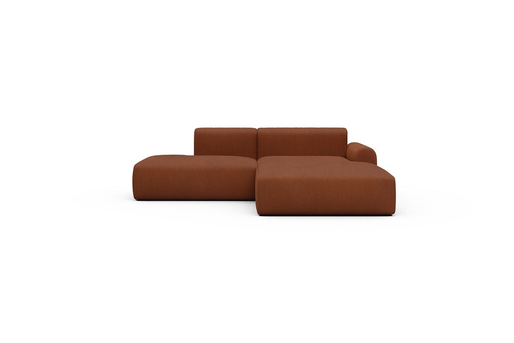 Rund Casual Modular Sofa - Configurations 1 - E4L - 247 x 188 cm - Open-end + Chaise - 595 Corduroy Burnt-Orange