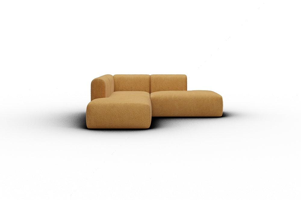 Rund Casual Modular Sofa - Configurations 1 - F1H - 224 x 224 cm - Open-end + 1 Seater + Open-end - 497 Casone Warm Yellow