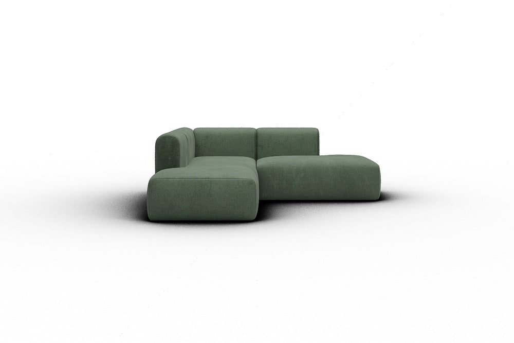 Rund Casual Modular Sofa - Configurations 1 - F1H - 224 x 224 cm - Open-end + 1 Seater + Open-end - 498 Casone Forest Green