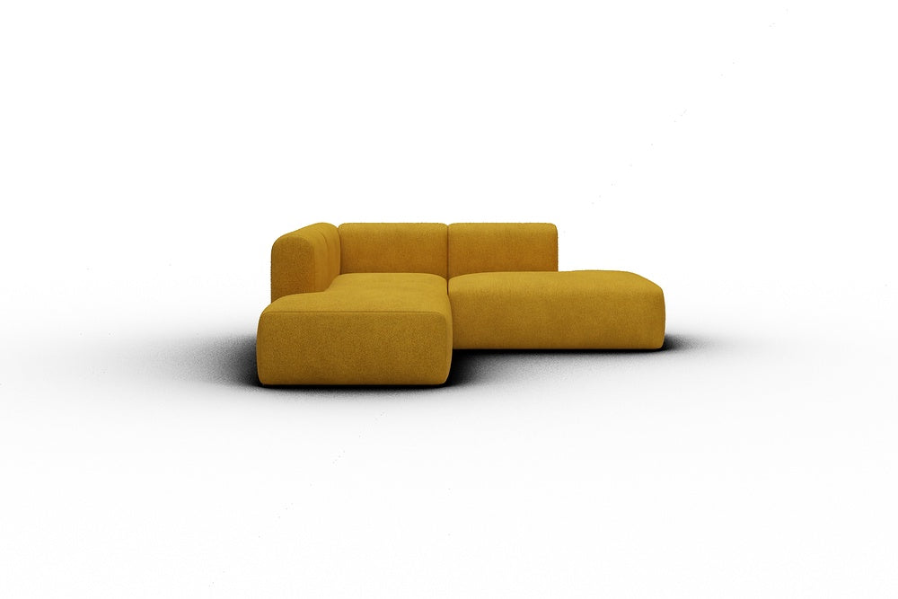 Rund Casual Modular Sofa - Configurations 1 - F1H - 224 x 224 cm - Open-end + 1 Seater + Open-end - 536 Bouclé Ochre