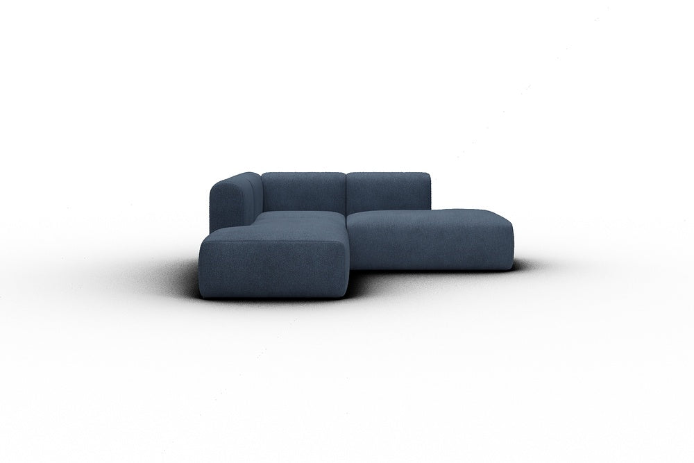 Rund Casual Modular Sofa - Configurations 1 - F1H - 224 x 224 cm - Open-end + 1 Seater + Open-end - 537 Bouclé Blue