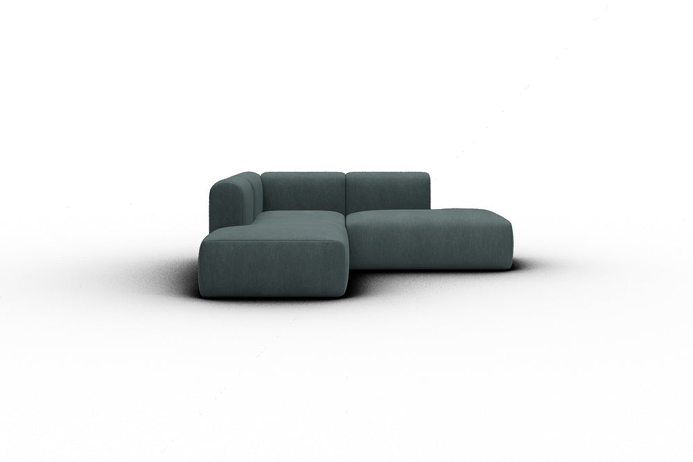 Rund Casual Modular Sofa - Configurations 1 - F1H - 224 x 224 cm - Open-end + 1 Seater + Open-end - 573 Vivus Dusty Blue