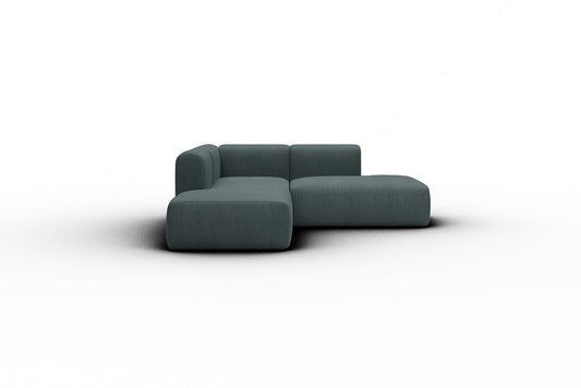 Rund Casual Modular Sofa - Configurations 1 - F1H - 224 x 224 cm - Open-end + 1 Seater + Open-end - 573 Vivus Dusty Blue