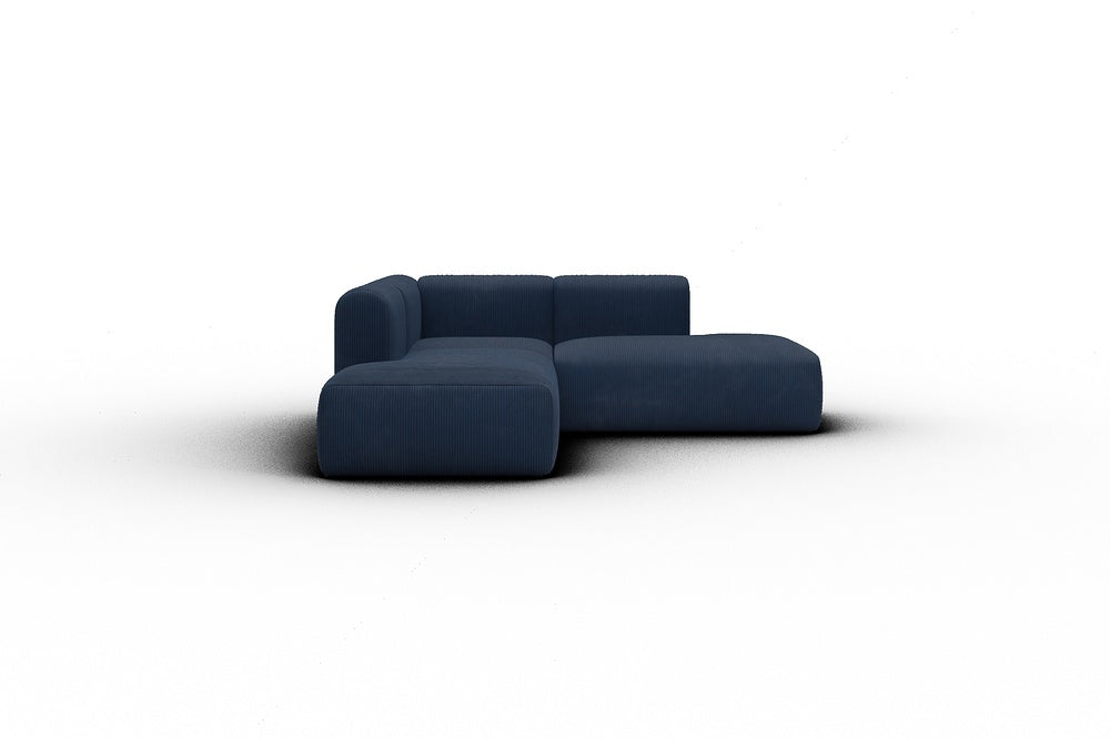Rund Casual Modular Sofa - Configurations 1 - F1H - 224 x 224 cm - Open-end + 1 Seater + Open-end - 591 Corduroy Midnight-Blue