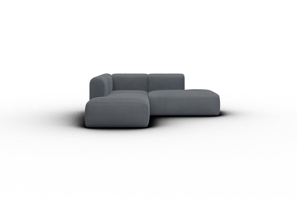 Rund Casual Modular Sofa - Configurations 1 - F1H - 224 x 224 cm - Open-end + 1 Seater + Open-end - 592 Corduroy Silvermist