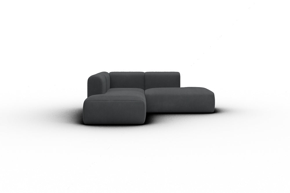 Rund Casual Modular Sofa - Configurations 1 - F1H - 224 x 224 cm - Open-end + 1 Seater + Open-end - 593 Corduroy Graphite