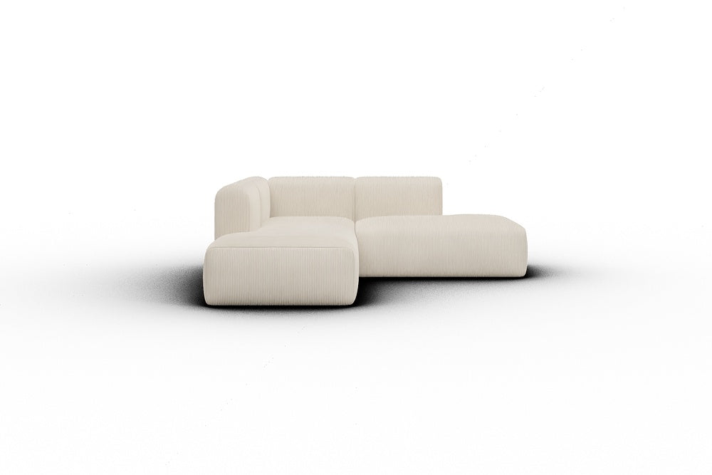 Rund Casual Modular Sofa - Configurations 1 - F1H - 224 x 224 cm - Open-end + 1 Seater + Open-end - 594 Corduroy Ivory