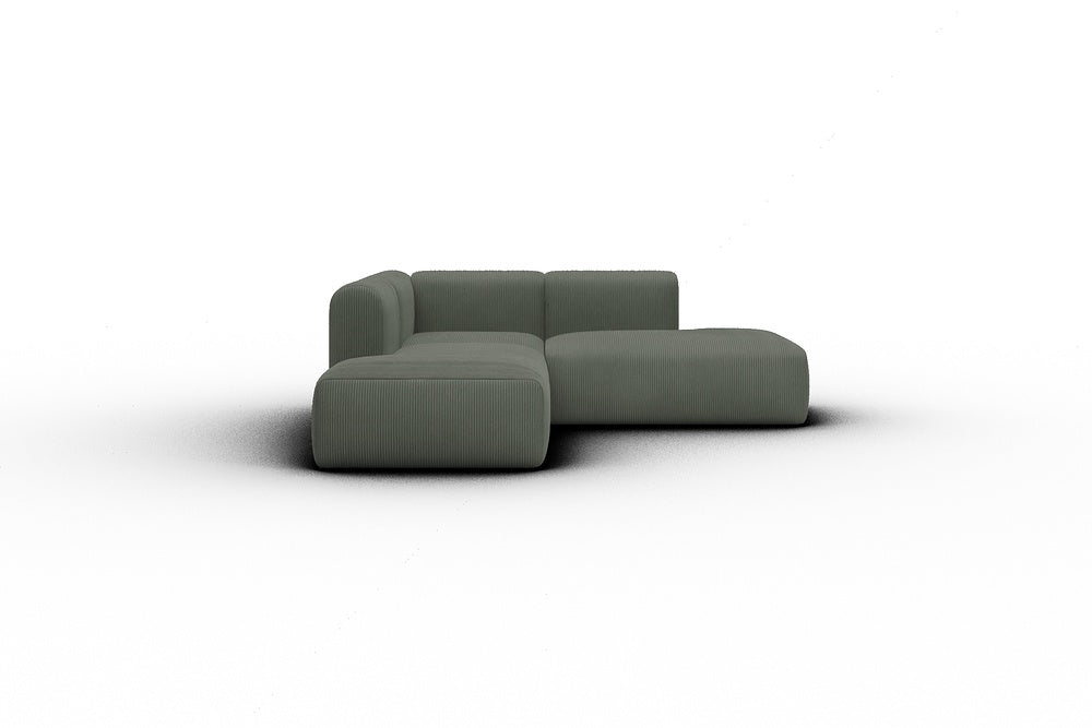 Rund Casual Modular Sofa - Configurations 1 - F1H - 224 x 224 cm - Open-end + 1 Seater + Open-end - 598 Corduroy Sage