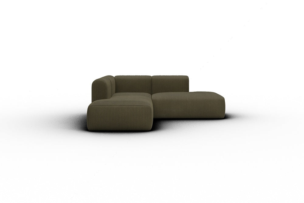 Rund Casual Modular Sofa - Configurations 1 - F1H - 224 x 224 cm - Open-end + 1 Seater + Open-end - 599 Corduroy Olive
