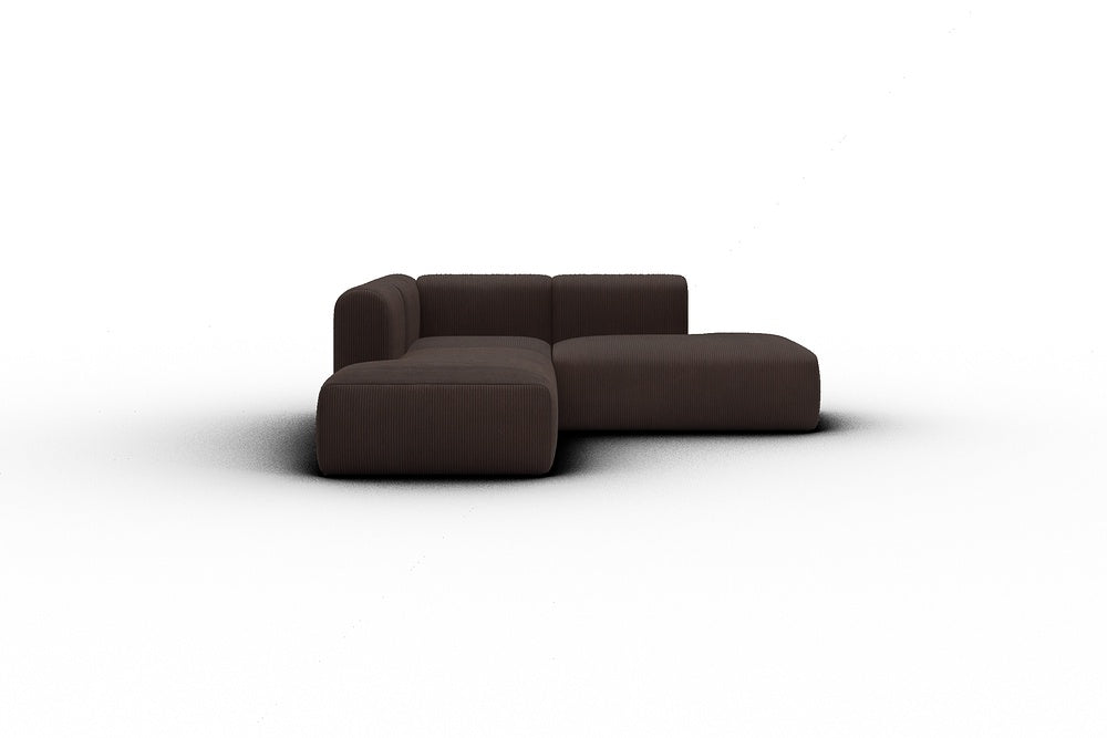 Rund Casual Modular Sofa - Configurations 1 - F1H - 224 x 224 cm - Open-end + 1 Seater + Open-end - 600 Corduroy Cocoa