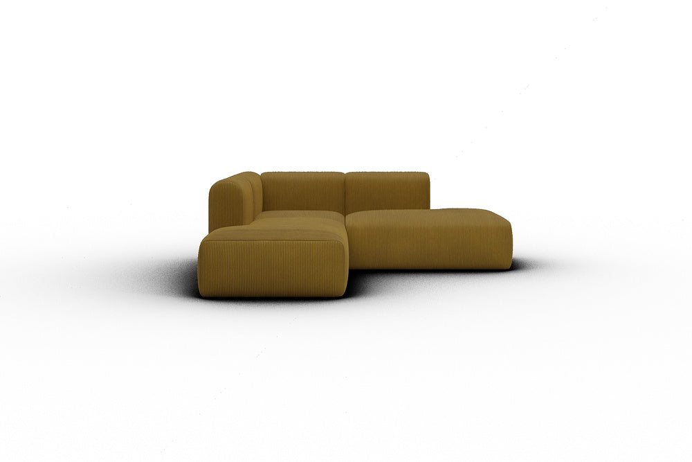 Rund Casual Modular Sofa - Configurations 1 - F1H - 224 x 224 cm - Open-end + 1 Seater + Open-end - 601 Corduroy Ochre