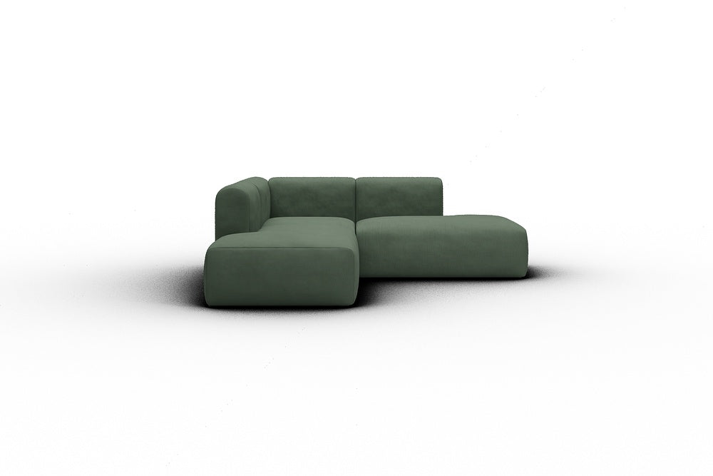 Rund Casual Modular Sofa - Configurations 1 - F1H - 224 x 224 cm - Open-end + 1 Seater + Open-end - 769 Cura Saga Green