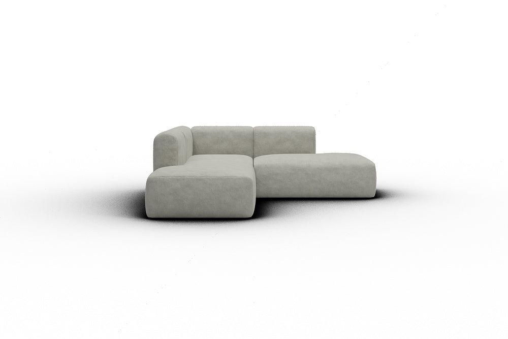 Rund Casual Modular Sofa - Configurations 1 - F1H - 224 x 224 cm - Open-end + 1 Seater + Open-end - 773 Carreno Moon Stone White