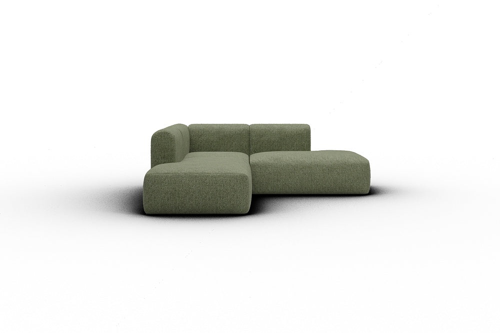 Rund Casual Modular Sofa - Configurations 1 - F1H - 224 x 224 cm - Open-end + 1 Seater + Open-end - 775 Carreno Vivid Green