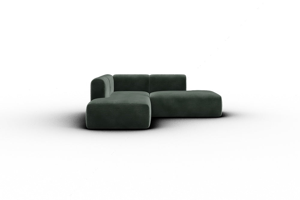 Rund Casual Modular Sofa - Configurations 1 - F1H - 224 x 224 cm - Open-end + 1 Seater + Open-end - 814 Smooth Laural Green