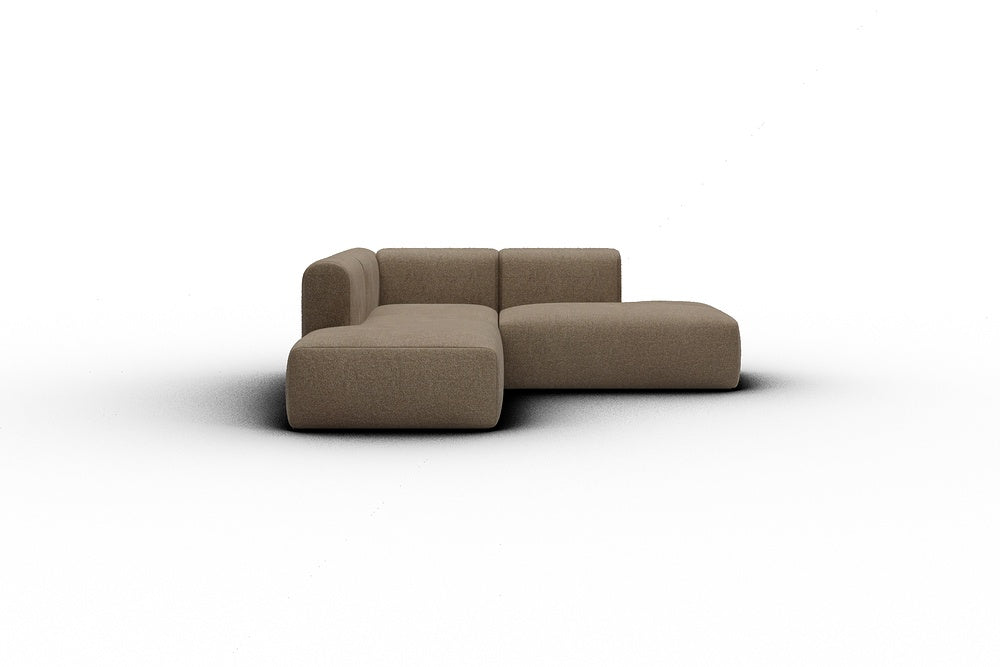 Rund Casual Modular Sofa - Configurations 1 - F1H - 224 x 224 cm - Open-end + 1 Seater + Open-end - 817 Aivi Khaki Brown