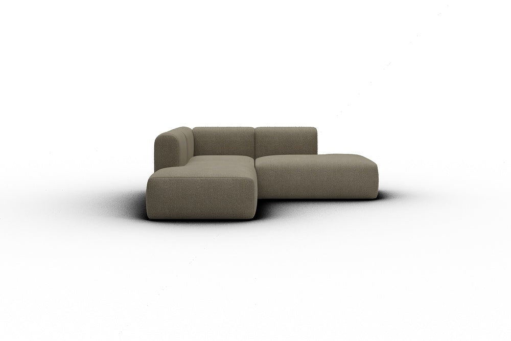 Rund Casual Modular Sofa - Configurations 1 - F1H - 224 x 224 cm - Open-end + 1 Seater + Open-end - 850 Mahoga Caramel Grey