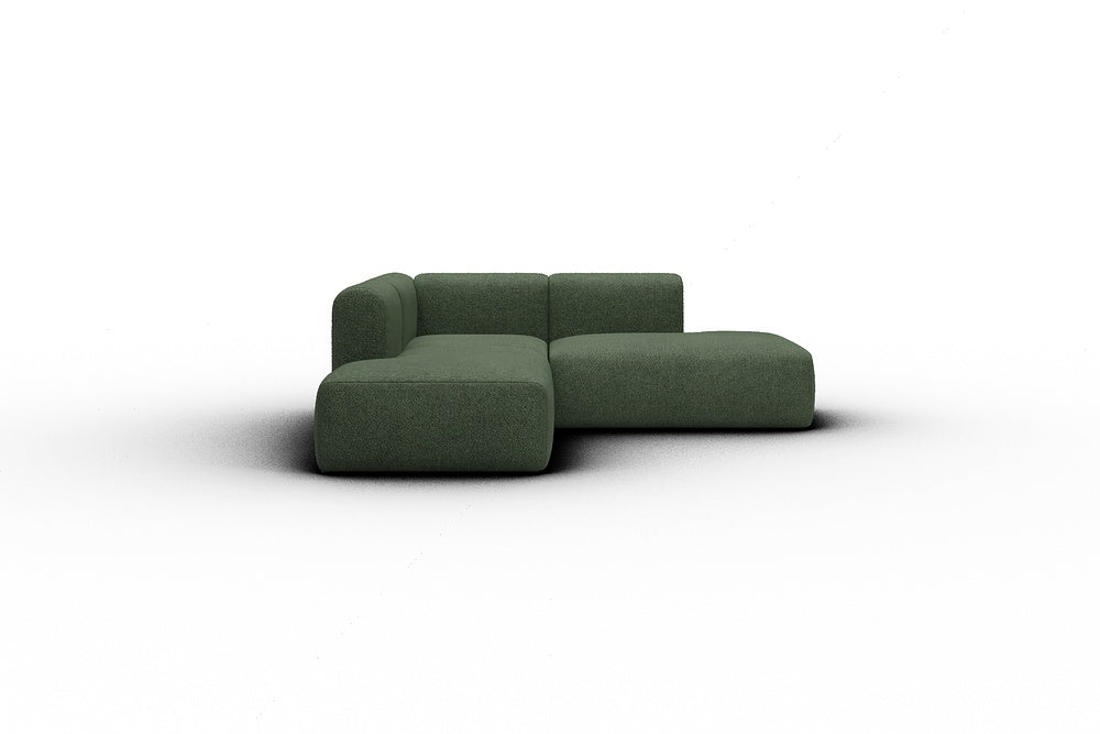 Rund Casual Modular Sofa - Configurations 1 - F1H - 224 x 224 cm - Open-end + 1 Seater + Open-end - 869 Vanora Deep Green