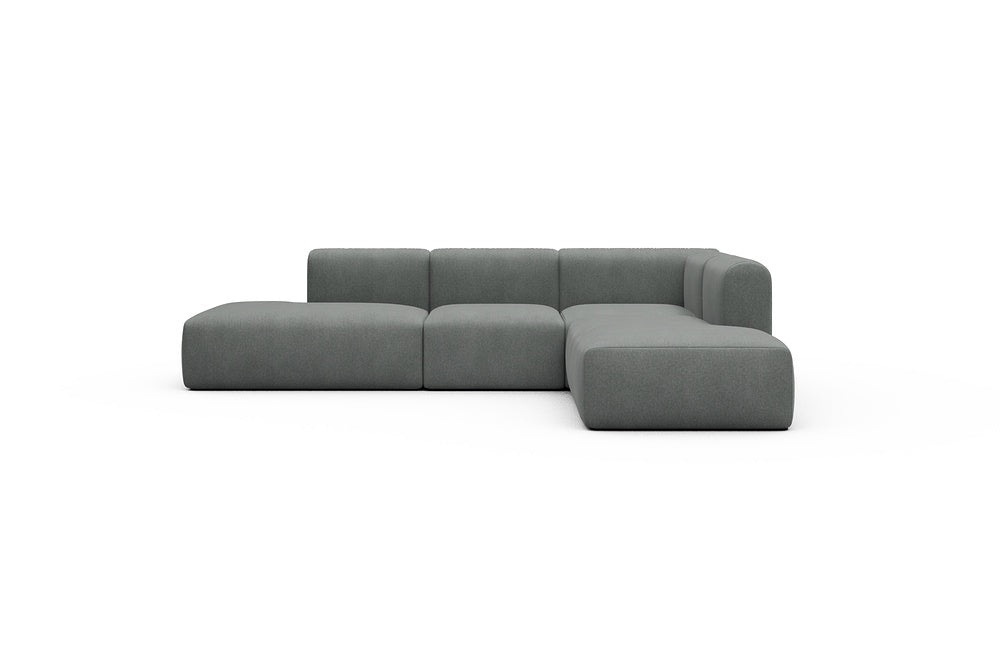 Rund Casual Modular Sofa - Configurations 1 - F2H - 296 x 224 cm - Open-end + 2 Seater + Open-end - 440 Satya Steel Grey
