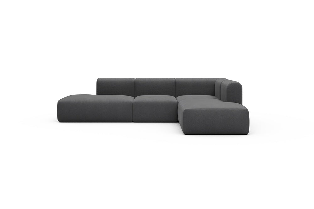Rund Casual Modular Sofa - Configurations 1 - F2H - 296 x 224 cm - Open-end + 2 Seater + Open-end - 441 Satya Warm Zinc