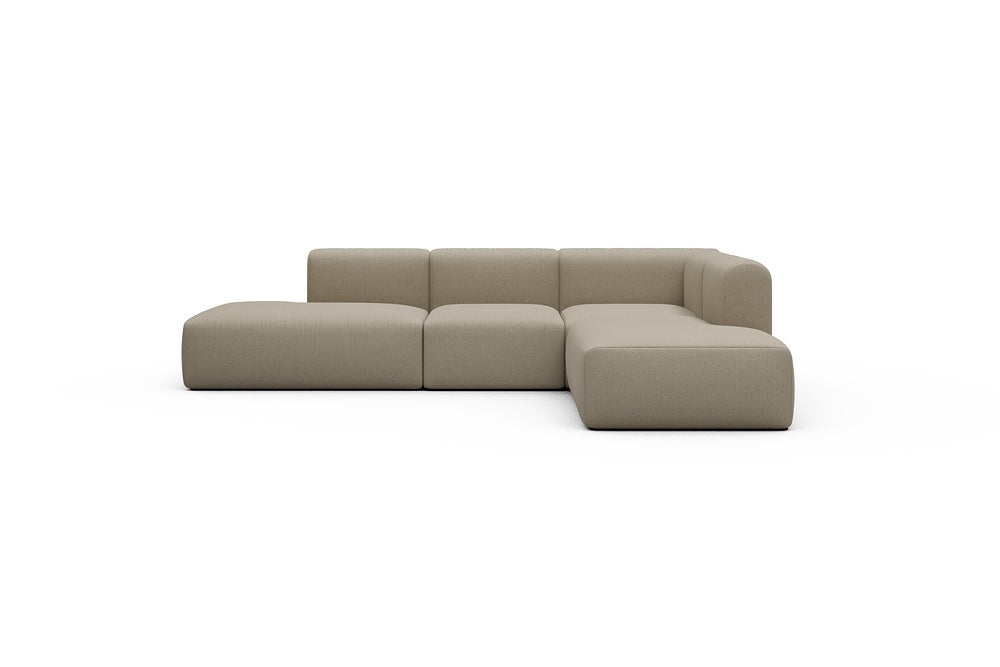 Rund Casual Modular Sofa - Configurations 1 - F2H - 296 x 224 cm - Open-end + 2 Seater + Open-end - 445 Satya Natural Biege