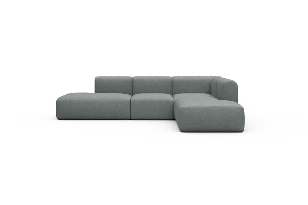 Rund Casual Modular Sofa - Configurations 1 - F2H - 296 x 224 cm - Open-end + 2 Seater + Open-end - 485 Denari Soft Grey