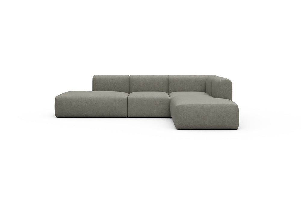 Rund Casual Modular Sofa - Configurations 1 - F2H - 296 x 224 cm - Open-end + 2 Seater + Open-end - 486 Denari Warm Grey