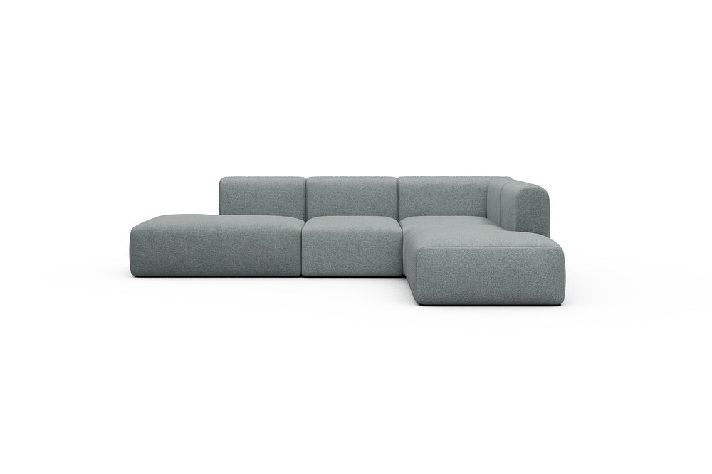 Rund Casual Modular Sofa - Configurations 1 - F2H - 296 x 224 cm - Open-end + 2 Seater + Open-end - 499 Casone Light mixed Green