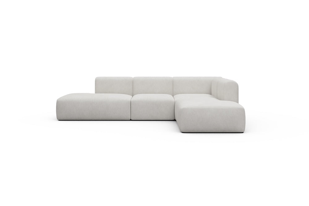 Rund Casual Modular Sofa - Configurations 1 - F2H - 296 x 224 cm - Open-end + 2 Seater + Open-end - 574 Vivus Dusty Off White