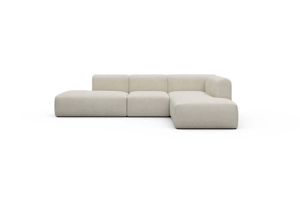 Rund Casual Modular Sofa - Configurations 1 - F2H - 296 x 224 cm - Open-end + 2 Seater + Open-end - 584 Argus Natural