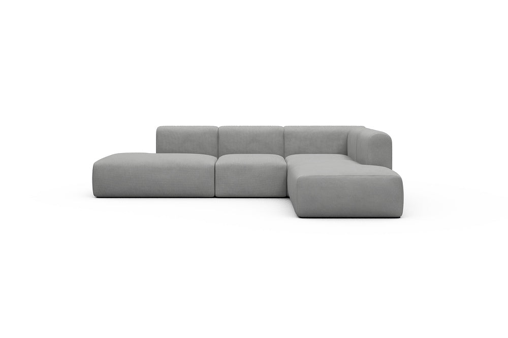 Rund Casual Modular Sofa - Configurations 1 - F2H - 296 x 224 cm - Open-end + 2 Seater + Open-end - 764 Cura Sand Grey