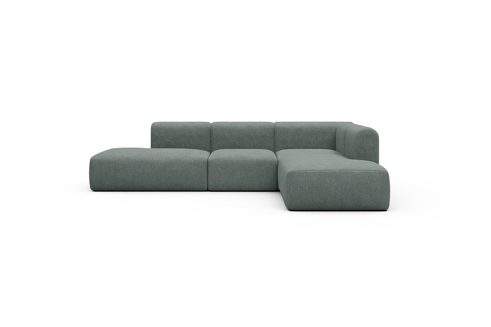 Rund Casual Modular Sofa - Configurations 1 - F2H - 296 x 224 cm - Open-end + 2 Seater + Open-end - 770 Carreno Cielo Blue