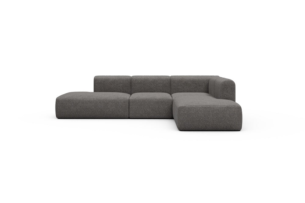 Rund Casual Modular Sofa - Configurations 1 - F2H - 296 x 224 cm - Open-end + 2 Seater + Open-end - 772 Carreno Salt & Pepper