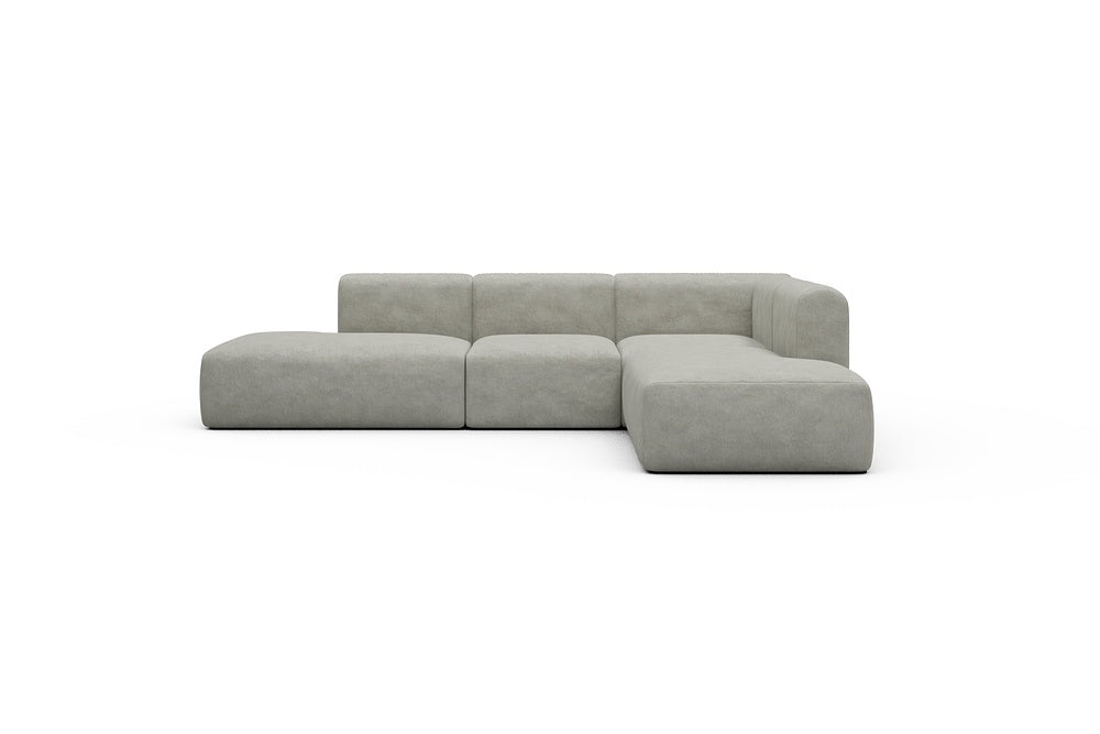 Rund Casual Modular Sofa - Configurations 1 - F2H - 296 x 224 cm - Open-end + 2 Seater + Open-end - 773 Carreno Moon Stone White