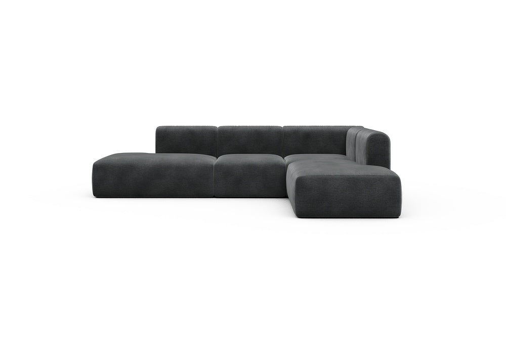 Rund Casual Modular Sofa - Configurations 1 - F2H - 296 x 224 cm - Open-end + 2 Seater + Open-end - 811 Smooth Deep Warm Grey