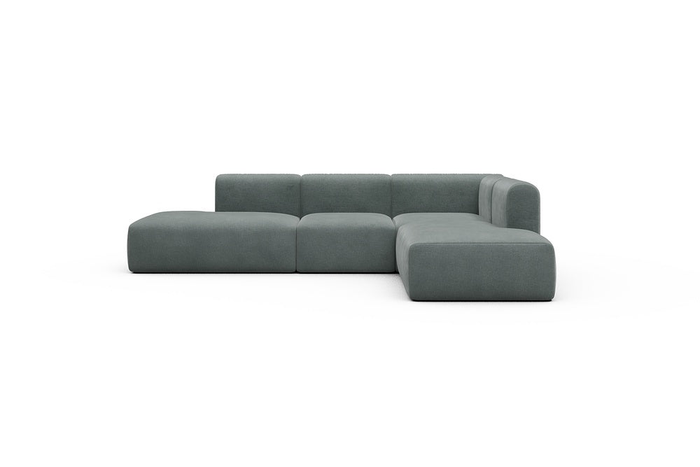 Rund Casual Modular Sofa - Configurations 1 - F2H - 296 x 224 cm - Open-end + 2 Seater + Open-end - 812 Smooth Smooth Silver Grey