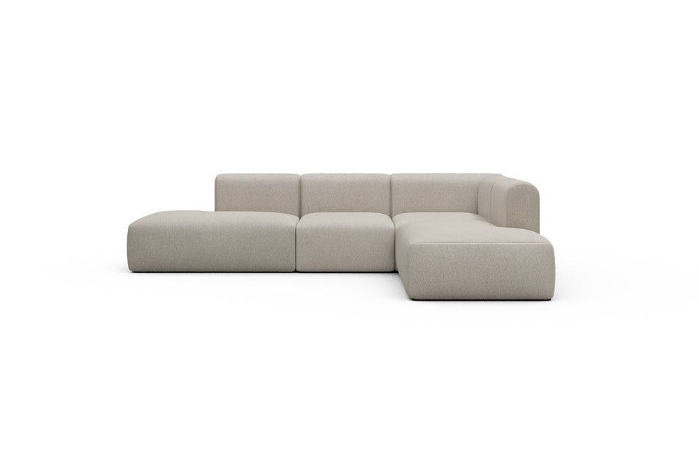 Rund Casual Modular Sofa - Configurations 1 - F2H - 296 x 224 cm - Open-end + 2 Seater + Open-end - 816 Aivi Lace Beige