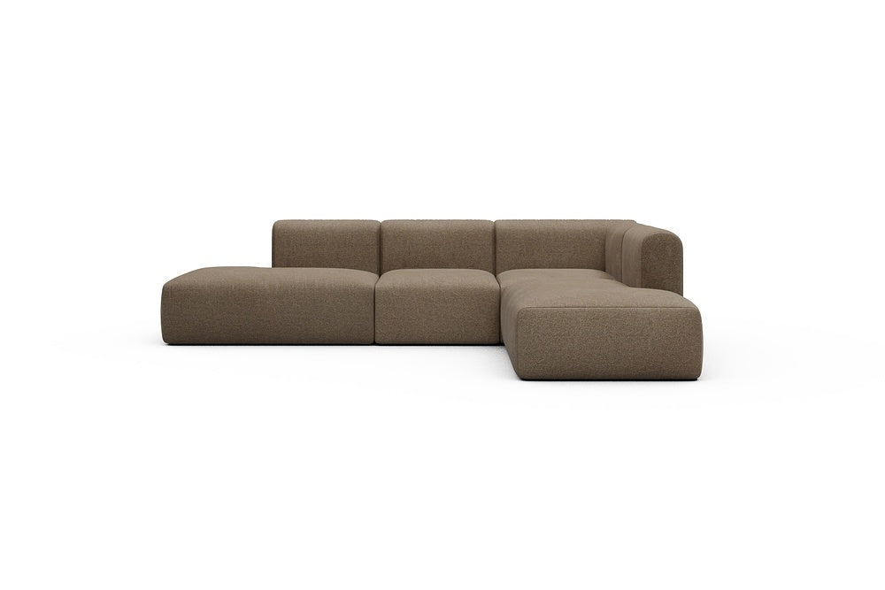 Rund Casual Modular Sofa - Configurations 1 - F2H - 296 x 224 cm - Open-end + 2 Seater + Open-end - 817 Aivi Khaki Brown