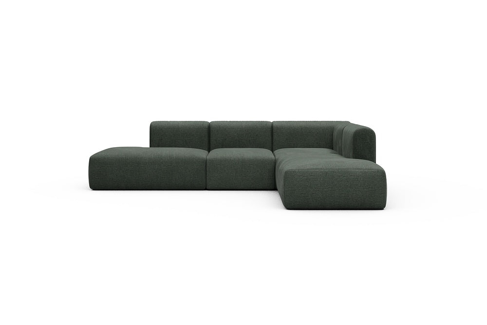 Rund Casual Modular Sofa - Configurations 1 - F2H - 296 x 224 cm - Open-end + 2 Seater + Open-end - 818 Aivi Pine Green