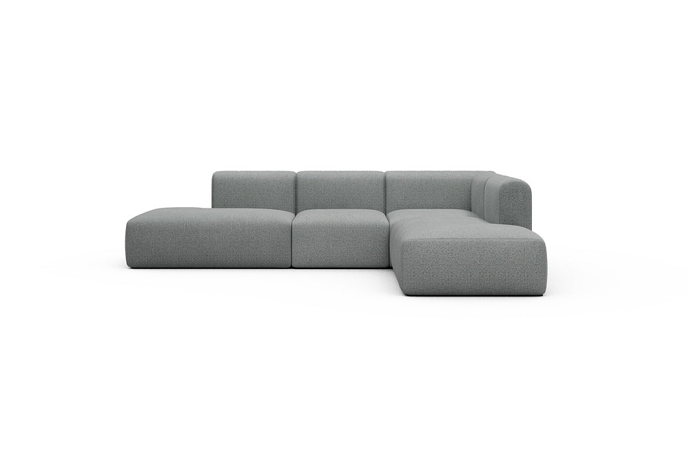 Rund Casual Modular Sofa - Configurations 1 - F2H - 296 x 224 cm - Open-end + 2 Seater + Open-end - 819 Aivi Gravel Grey