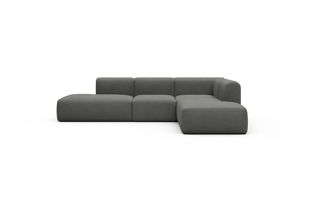 Rund Casual Modular Sofa - Configurations 1 - F2H - 296 x 224 cm - Open-end + 2 Seater + Open-end - 852 Mahoga Seal Grey