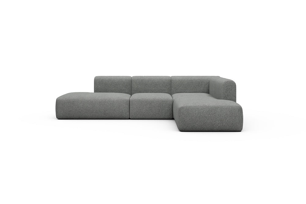 Rund Casual Modular Sofa - Configurations 1 - F2H - 296 x 224 cm - Open-end + 2 Seater + Open-end - 868 Vanora Warm Grey